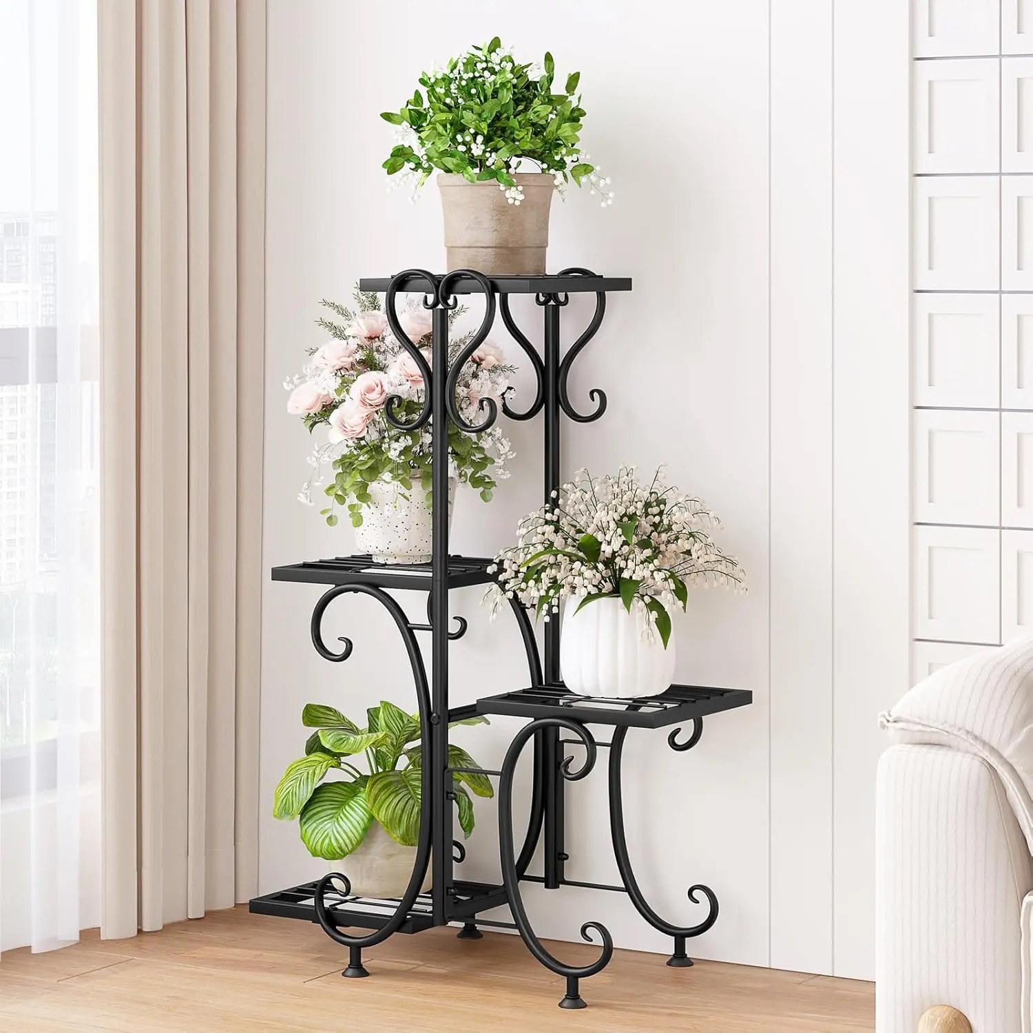 Metal Plant Stand Indoor and Outdoor Flower Pot Rack